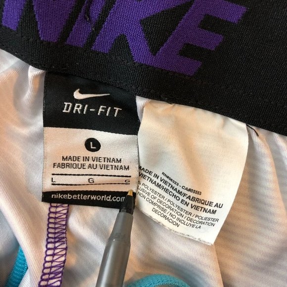 Nike Men's Blue DriFit Elastic Waist Logo Swoosh Activewear Shorts Size Large - Picture 4 of 4